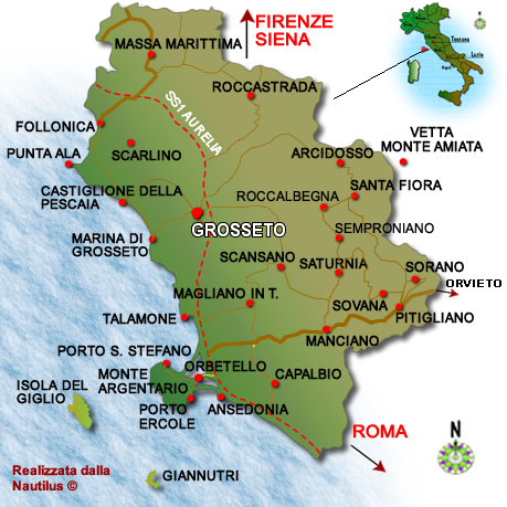 cartina geografica della maremma